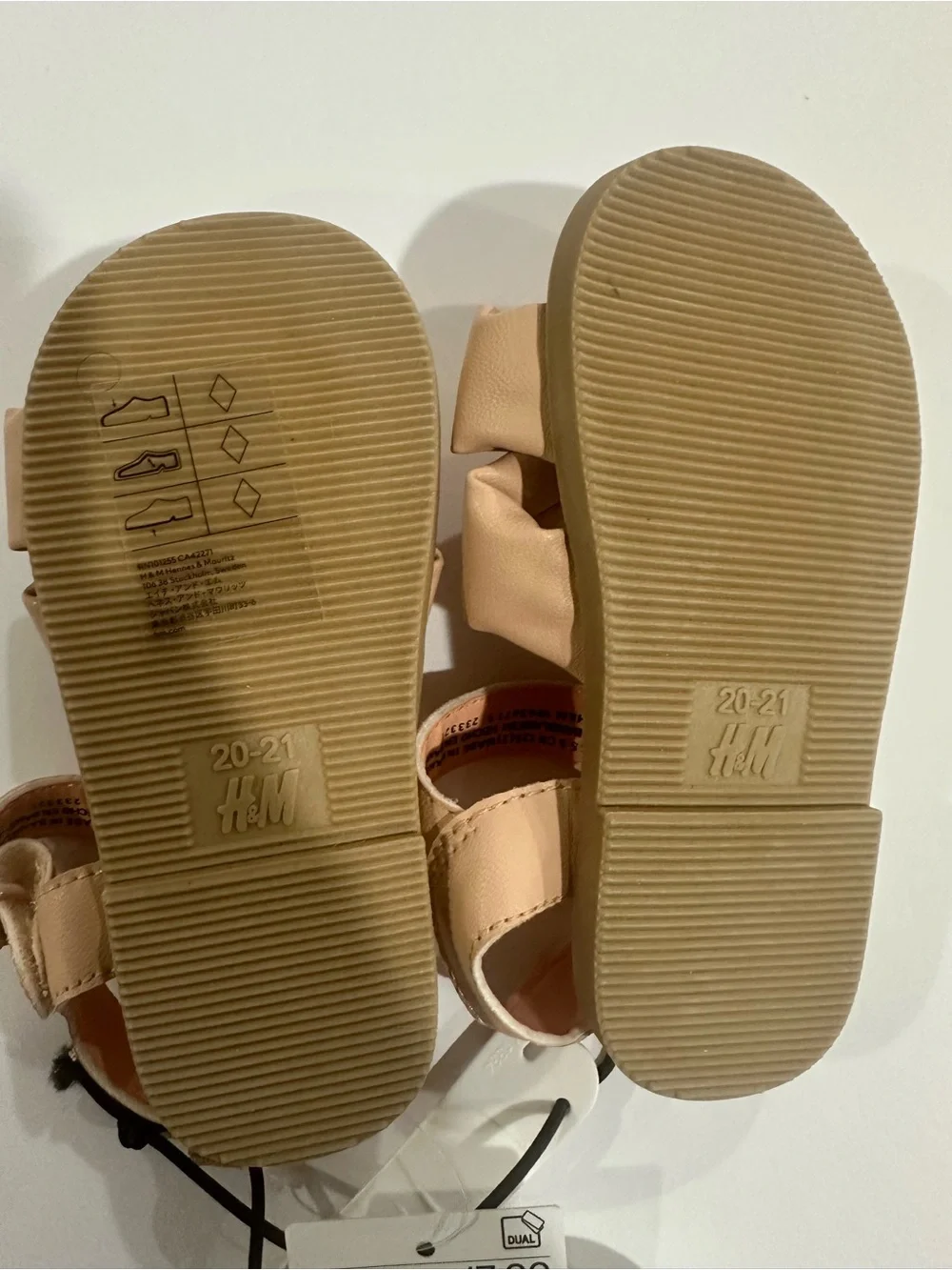 H&M Toddler Neutral Knot-Front Sandals in Beige